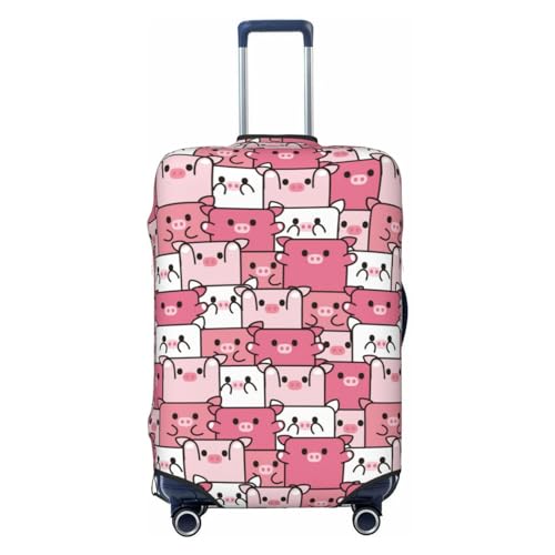 Square Cute Pig Pink Luggage Cover Protector Anti-Scratch Washable Fits 18-32 Inch Luggage-X-Large