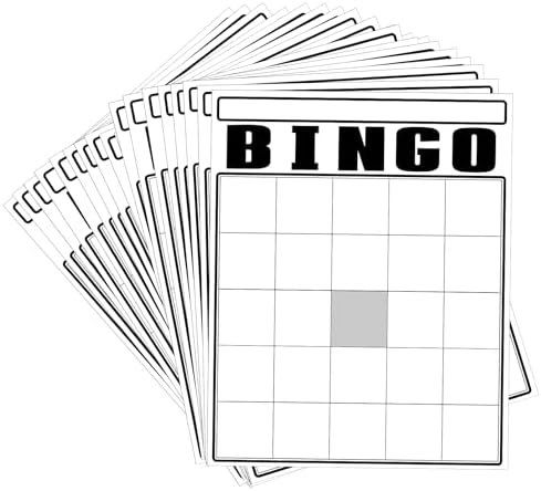 36 Pcs Blank Bingo Cards White Jumbo Bingo Game Board Make Your O...