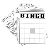 WinnerWhy 36 Pcs Blank Bingo Cards White Jumbo Bingo Game Board Make Your Own Cards Bulk Blank Large Sheet Squares Funny Game Board for Adult Party Square Fill in Gift