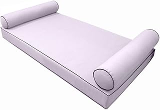 MH GLOBAL |SLIPCOVER ONLY|S5 Outdoor Daybed Mattress Bolster Pillow Cushion Covers Contrast Pipe Trim Crib AD107