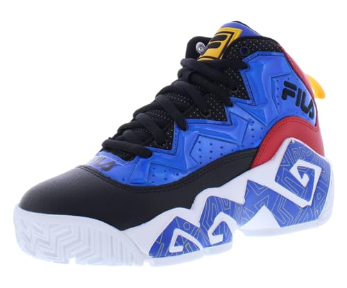 Fila MB-Night Walk GS Sneaker Boys' Youth Basketball 3.5 M US Big Kid Black-Red-Blue