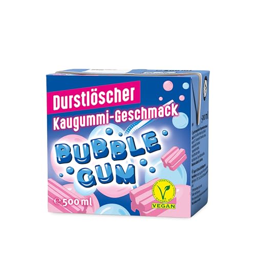 Durstlöscher Bubble Gum: Erfrischungsgetränk mit Kaugummigeschmack, Pfandfreies Trinkpäckchen, Vegan, Fruchtsaftgetränk ohne Kohlensäure, Ideal Für Unterwegs & Zuhause, 24 x 500 ml