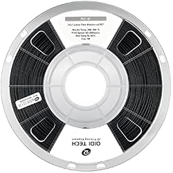 R QIDI TECHNOLOGY Carbon Fiber PET Filament 1.75 1KG Spool, PET CF 3D Printer Filament 1.75mm for Most FDM 3D Printers, High Strength, Low Creep, Low Moisture Sensitivity, Black
