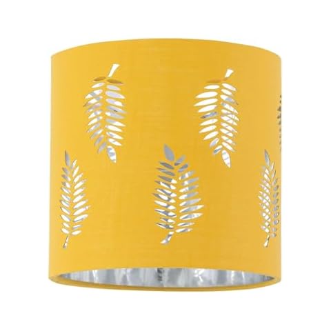Ochre Yellow Fern Leaf Table Lamp Shade Cover