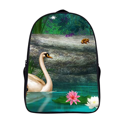 Sac à dos d'école cygne pour enfants cartable fille et garçon de 40x28x16cm