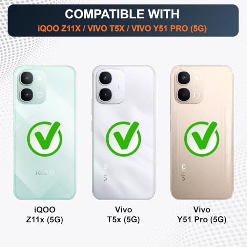 Image of CEDO Cover for IQOO Z11x / Vivo T5x / Vivo Y51 Pro (5G) | Camera Protection Shockproof Bumper-Edge | 360 Degree Protection Acrylic Crystal Clear TPU+PC | Transparent Back Case Backcover (Transparent)
