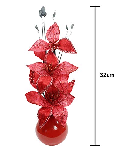 Flourish TW 813 - Vaso con Fiori Finti in Mesh, 32...