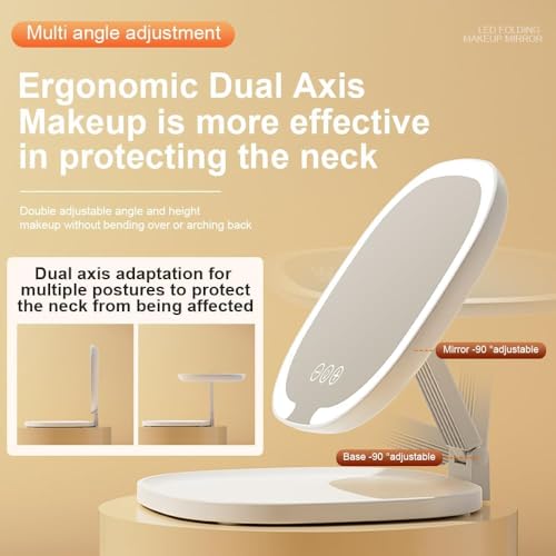 Espejo de maquillaje recargable LED portátil rectangular miniatura 5