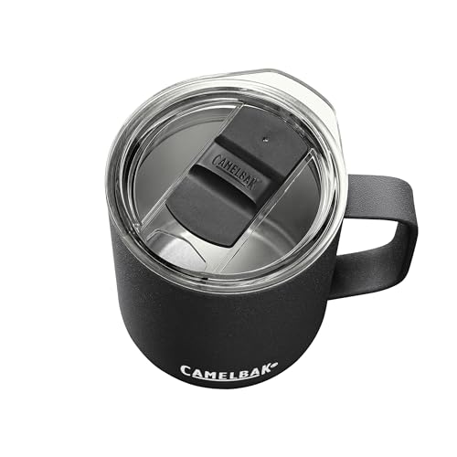 CamelBak Caneca de acampamento térmica Horizon 355 ml - Aço inoxidável - Tampa de três modos, preta