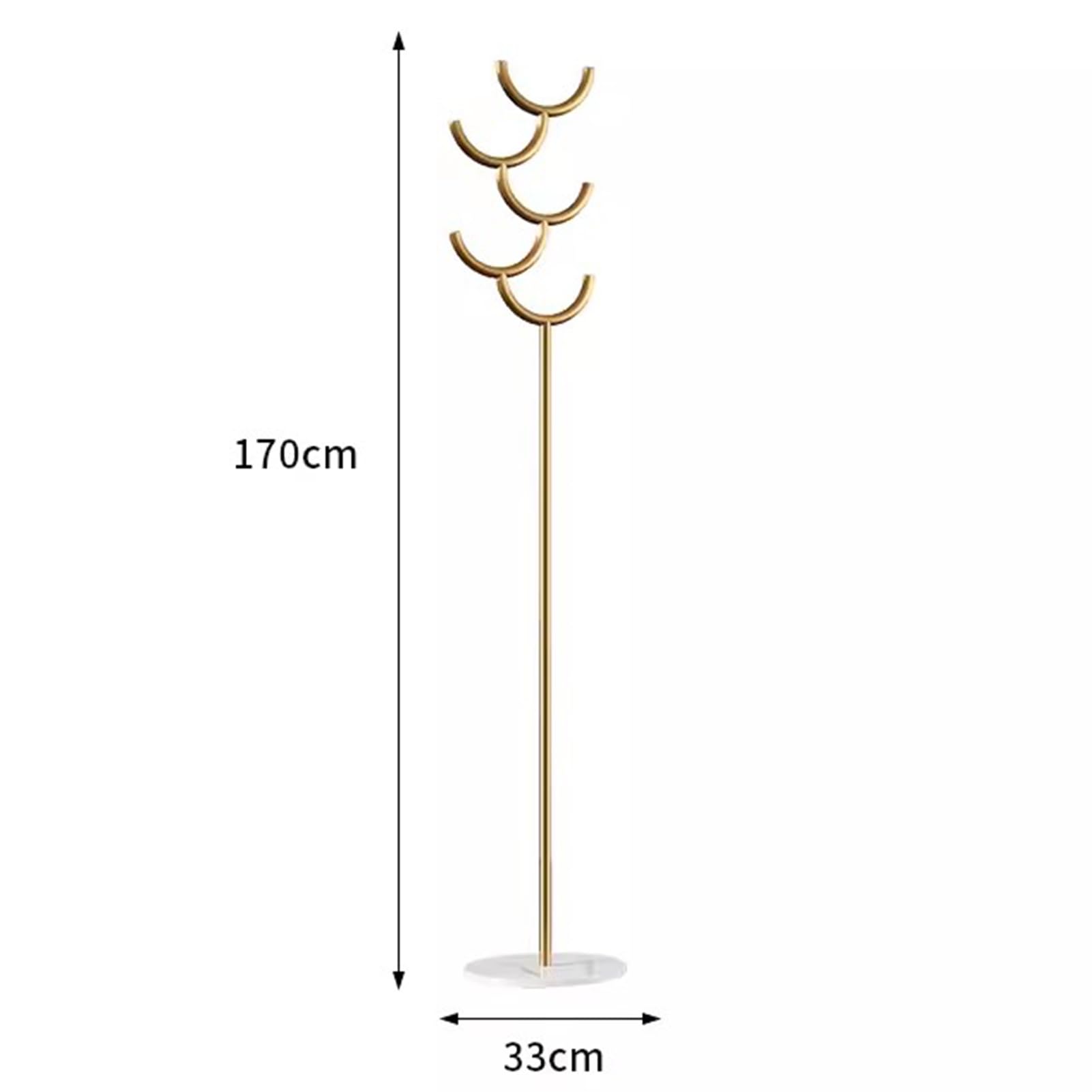 Appendiabiti Da Terra Moderno Con Base Marmo - 6 Ganci A Forma Di Corna, Per Camera E Ingresso - Foto 2