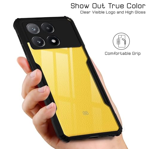 Image of Jkobi Back Case Cover for Poco X6 Pro 5G (Shockproof with Polycarbonate Clear Panel | Professional Black)