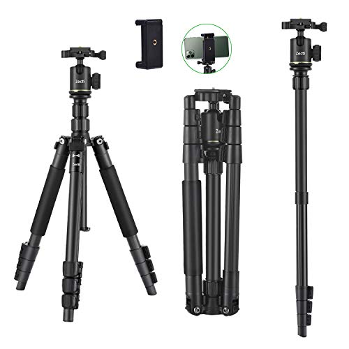 Travel Tripod Zecti 55 inch Aluminum Camera Tripod and Monopod for DSLR Digital