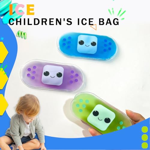 Image of Kids Ice Pack, Hot or Cold Pack Gel Cooling Pad, Reusable for Injuries Medical Health,Swelling and Pain Relief, Tired Eyes, Child Injury, Headache, Sinus Relief (Set of 4) (Pack of 3)