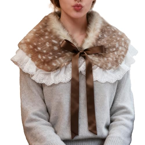 Patifirst Accessoires De Déguisement Adulte - Éléments En Fourrure De Cerf - Accessoires De Costume En Peluche,Pour Masquerade, Fête De Vacances, Théâtre Performance, Festival, Célébration Et