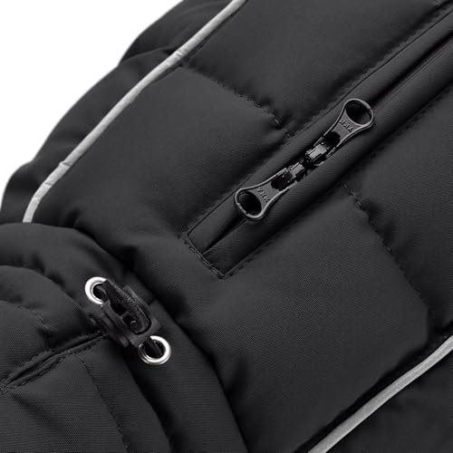 HUNTER Hundemantel Paxson, Farbe: schwarz, stylischer Puffermantel, wasserabweisend, reflektierende Details, idealer Sitz, warme Wattierung, maschinenwaschbar, Größe: 40