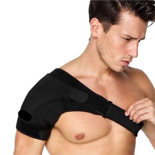 LYXYGMV 1 Soporte de Espalda Ajustable, Protector de Vendaje, Reforzado, Equipo de Entrenamiento Funcional, Correa de Hombro única. Adecuado para Fitness, Fotografía, Halterofilia(Black,Right)