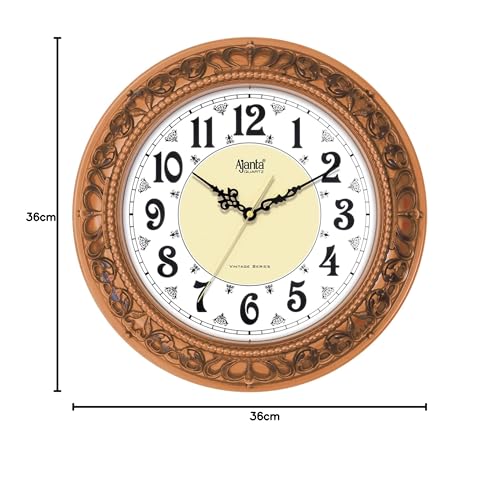 Image of Ajanta Wall Clock for Home and Offices Silent Sweep Movement 14 Inches Wall Clock Wall Watch (Light 36 x 36 x 4 cm)