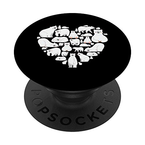 Polar Bear Lover polar bear heart valentine gift men women PopSockets PopGrip Intercambiabile