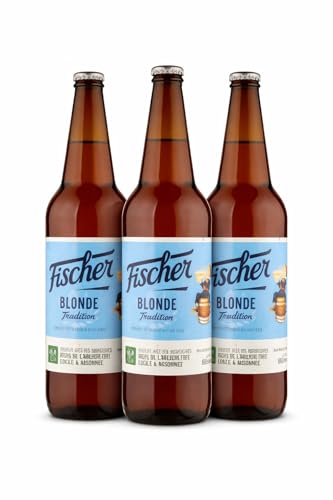 Produktbild: Fischer Brasserie Blonde Bier 6% Vol – Französisches Blonde Ale – 3 x 660