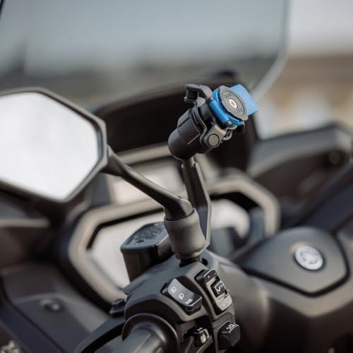 Image of Quad Lock Mirror Stem Motorcycle Phone Mount with Vibration Dampener and MAG Phone Case for iPhone 17 Pro