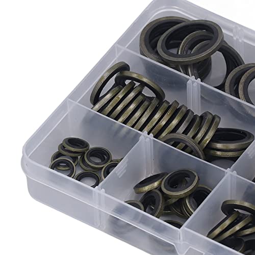 Oil Seal Washer 110 Pcs Bonded Seal Dowty Washer M6 M8 M10 M12 M14 M16 M18 M20 Gasket Assortment of Metal - Image 3