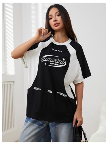 SOLY HUX Women's Graphic Tees Y2k Oversized T Shirt Jersey Streetwear Shirts Vintage Summer Tops4