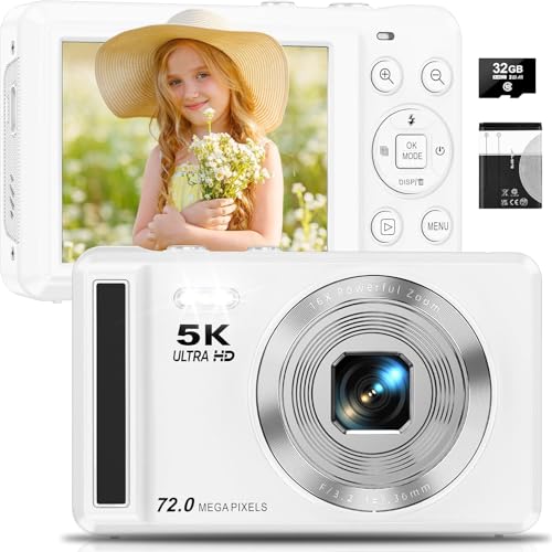 5K Digital Camera - 72MP UHD Digital Cameras for...