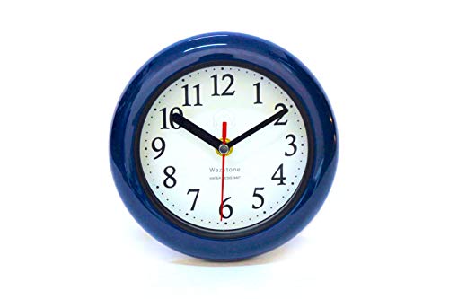 Perfect Shell Blue Ocean Water Resistant Clock, Quartz Movement, Simple Design, 6.5 in Diameter, ABS Glass Front, Flexible Options to Hang or to Stand. Withstand Water Vapor and Moisture.