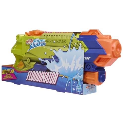Image of Nerf Super Soaker Floodinator Water Blaster | 2070 ml (2.07 l) Capacity Tank | Pump Action | Pichkari for Outdoor Water Games | Branded Toy Pichkari for Holi Festival | Kids Ages 6+