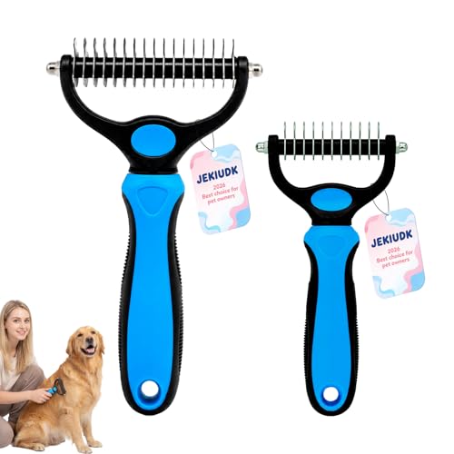 Image of Pet Grooming Pro Tool for Dogs Deshedding Brush Shedding Undercoat Rake Dematting Cat Deep Detangling Comb Remover Dual Sided Blade Long Haired Trimmer Matting Slicker (BLUE2)