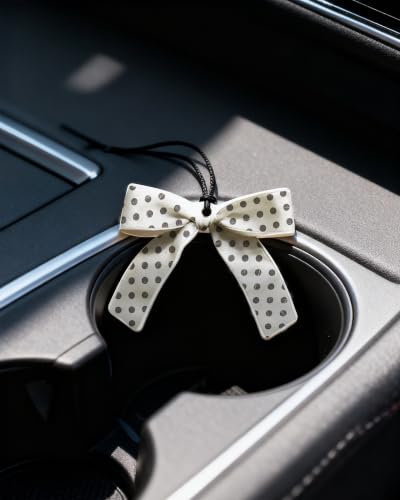 Image of Car Fresheners for Women, 5 Pack Cute Pink Polka Dot Hanging Car Air Freshener with Floral Scents, Girly Pink Car Accessories, Bow Heart Flower Air Fresheners for Car