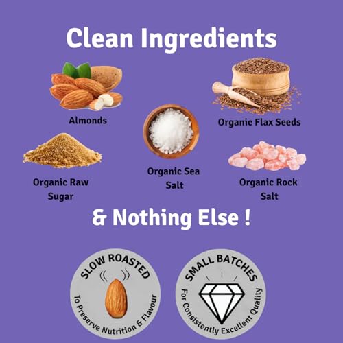Image of Jus' Amazin Roasted Almonds Coated with Organic Flax Seeds - Sweet 'N' Salty (37g) | 22% Protein | 100% Natural | Dairy Free | Gluten Free