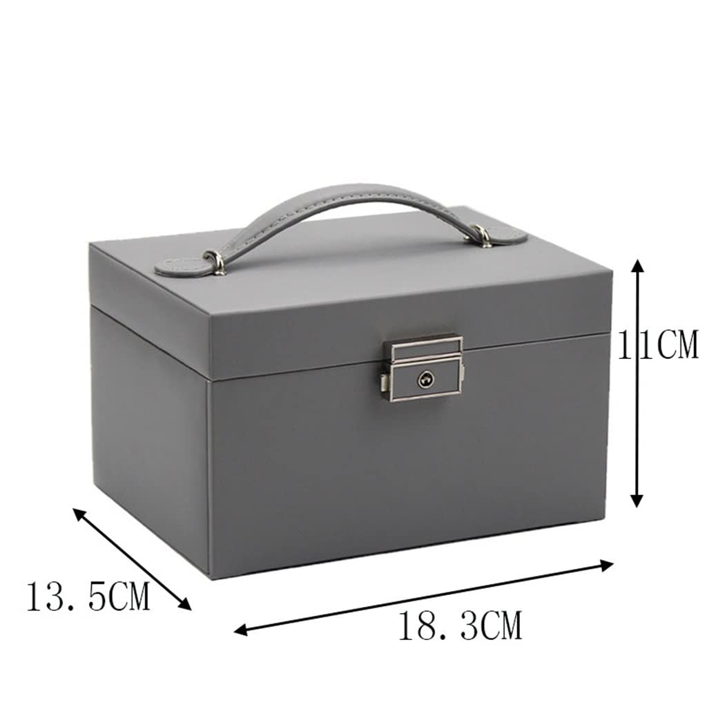 Caja de Espejo para Damas, de Cuero sintético, para Guardar Pendientes, Anillos, Collares y exhibir con Cerradura.