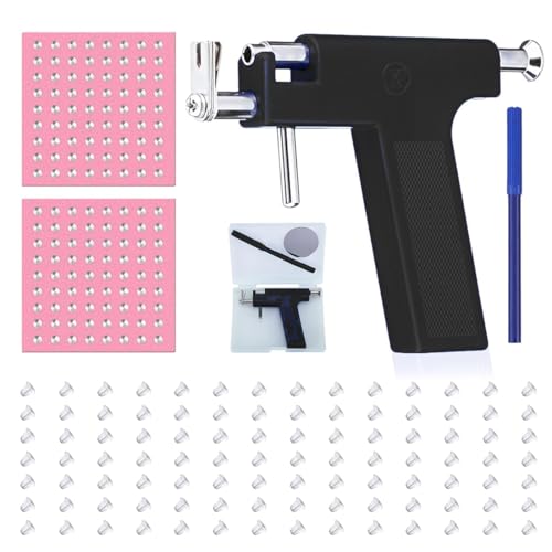 JAWUZ Pistola Piercing Oreja Juego De 98 Piercings Para Oreja Juego De Pistola Para Perforar La Oreja Para Orejas,Labios,Nariz,Cuerpo,Lengua y Ombligo