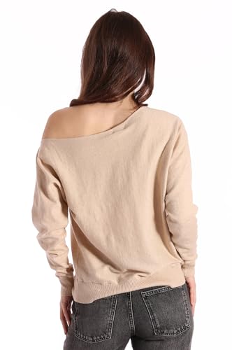 Image of Minnie Rose Womens Long Sleeve Off the Shoulder Cashmere Pull On Sweater