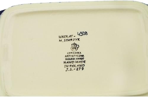 Miniatura 4 de Auténtica cerámica polaca rectangular Baker Signature UNIKAT en camachuelo en serbal diseño hecho a mano en Bolesławiec Polonia por Ceramika