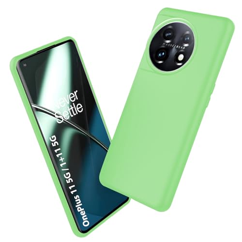 Image of LIRAMARK Liquid Silicone Soft Back Cover Case for OnePlus 11 5G / 1+11 5G (Mint Green)