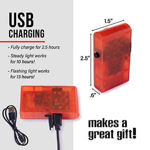 image for Lascoota Brake LED Light USB Rechargable - Easy to Insert Orange Tail 