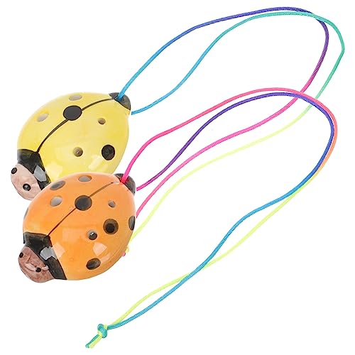 Yardwe Ocarina Instrument for Boys and Girls 6 Hole Ceramic Ocarina Easy to Play Beginner's Wind Instrument Ladybird Shape Random Color