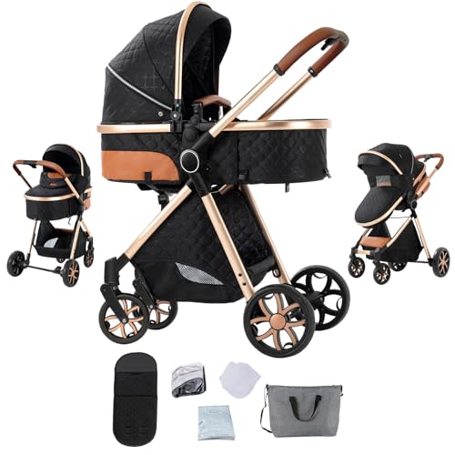 Sianldcone 2 in 1 Baby Stroller, Convertible Reversible Infant Stroller, Newborn Travel Pram with...