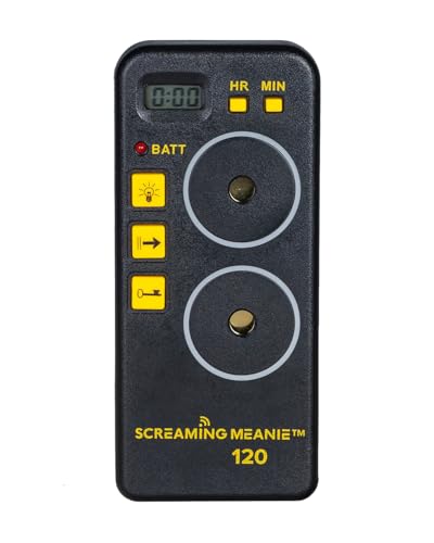 Screaming Meanie TZ-120 Extremely Loud Alarm Timer, Multi-Purpose Timer with 2 Sound Levels Perfect for Heavy Sleepers, Truckers, or Travelers (9v Battery Included) - Black