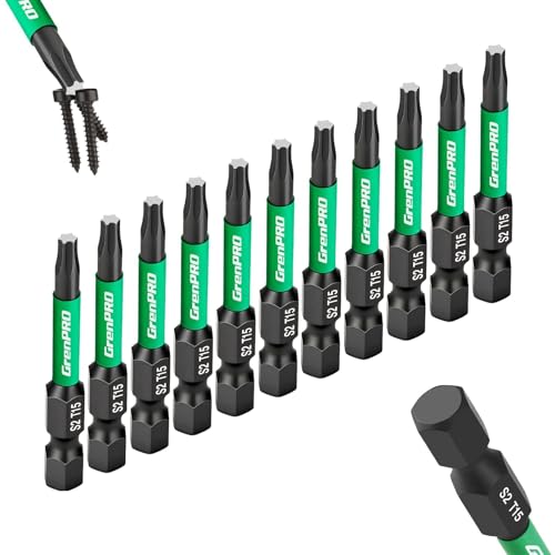Image of GRENPRO 11Pcs Impact Torx Bits T15, 2 inch S2 Steel Magnetic Screwdriver Bits