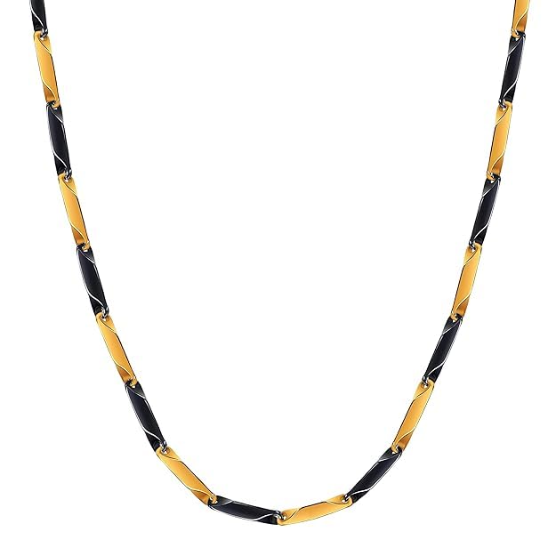 meenaz Gold Black chain for man boys men Stylish anti tarnish Neck Stylish Necklace Stainless Steel Chains Accessories Jewellery long neck chain gents boyfriend anniversary gift-picture-32