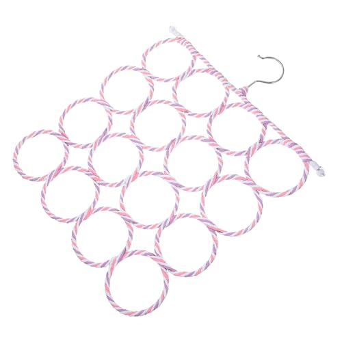 WEKADRIN Percha para Bufandas Multifuncional Plegable 16 Anillos, Estructura De Mimbre Resistente, para Armario y Almacenamiento De Bufandas, Corbatas y Cinturones, Adecuado para Uso Doméstico