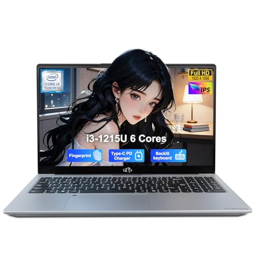 Image of NIMO 15.6 inch FHD IPS Ultra-Light Laptop, Intel Hexa Cores I3 (Up to 4.4GHz, beat i7-1165G7), 65W PD Fast Charge, 8GB RAM 256GB SSD, Backlit Keyboard, Fingerprint PC for Campus Nomad & Remote Work