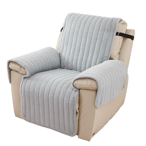 Funda para silla reclinable antideslizante lavable con correas gris 2