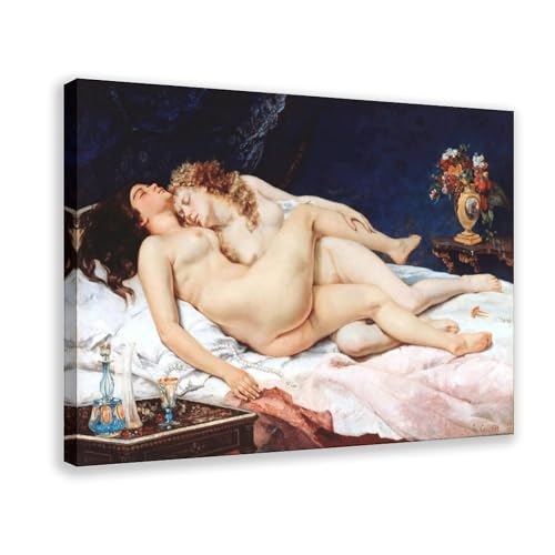 Tableau Le Sommeil de Gustave Courbet | Impression sur toile 40x60 cm décorative