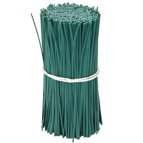 urhep 100PCS Garten Kabelbinder Wiederverwendbare Oblate Eisen Draht Twist Krawatte for Blume Pflanze Klettern Reben Multifunktions Beschichtet Fix Saiten (Color : Armygreen-100pcs, Size : 8CM)