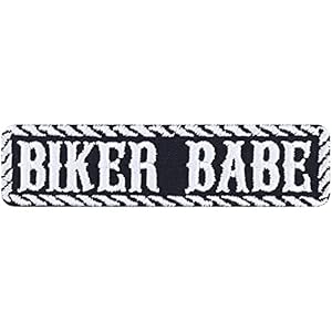 Lapjes Appliqués Geborduurde “BIKER BABE” Lady Biker Patch – Biker Strijkpatch Motorfiets Cadeau voor Vrouwen – DIY Applicatie voor Jacke/Weste/Jeans | 100x25mm