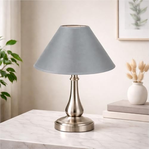 2 Pack 12 Inch Cotton Coolie Lamp Shade Multiple Colors Modern Fabric Light Shade for Table Lamps and Chandelier (Grey) - Image 4